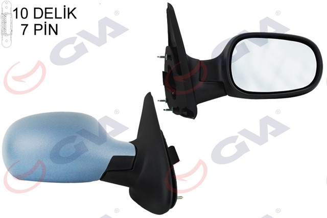 DIS DIKIZ AYNASI SAG MEGANE 99 ELEKTRIKLI ISITMALI SENSORLU ASTARLI 7 FIS VM - 129EHPSR