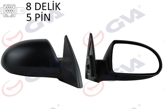 DIS DIKIZ AYNASI SAG ELANTRA 04 ELEKTRIKLI ISITMALI SIYAH KAPAK KONVEKS