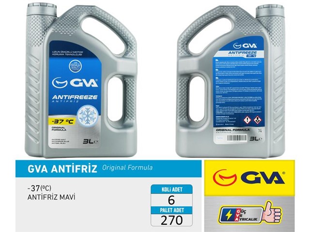 ANTIFRIZ MAVI - 37 C 3 LT - PAKET ADEDI 6