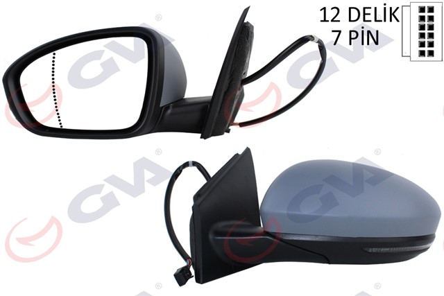 DIS DIKIZ AYNASI SOL MEGANE IV 15 ELEKTRIKLI ISITMALI SINYALLI ASTARLI ASFERIK VM - 6142EHPAL