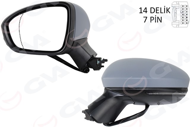 DIS DIKIZ AYNASI SOL ELEKTRIKLI ISITMALI SINYALLI ASTARLI ASFERIK CLIO V 19 - 12H7P