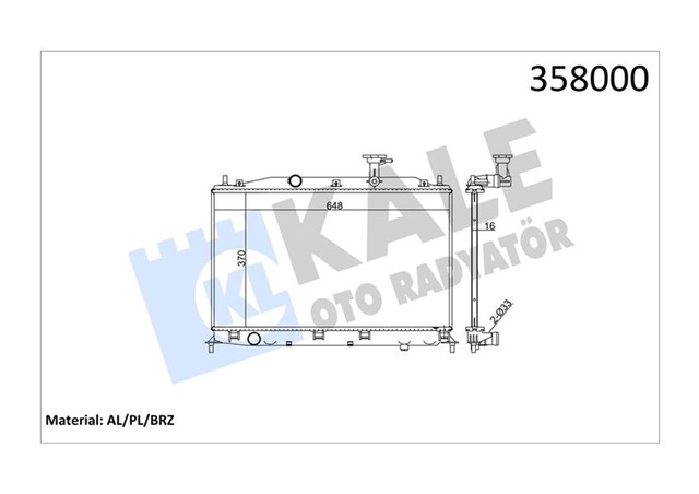 RADYATOR ACCENT - ACCENT II ERA 1.4/1.6 AL/PL/BRZ 370X648X16
