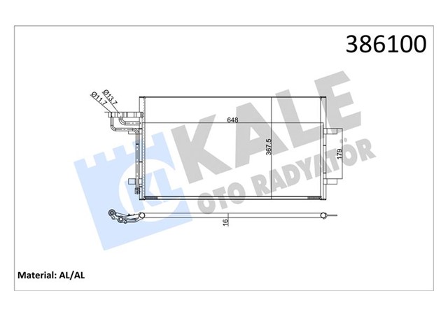 KLIMA RADYATORU KONDENSERI FOCUS CMAX 03 - 07 1.6 - 1.8 - 2.0 - 1.6TDCI - 1.8TDCI - 2.0TDCI 628X371X16