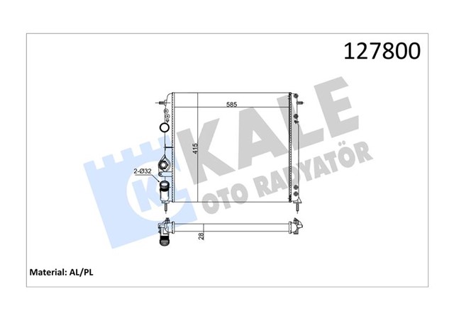 RADYATOR MGN I - SCENIC 1.4 - 1.6 - 1.8 - 2.0 16V AC MEK 585X414.5X23