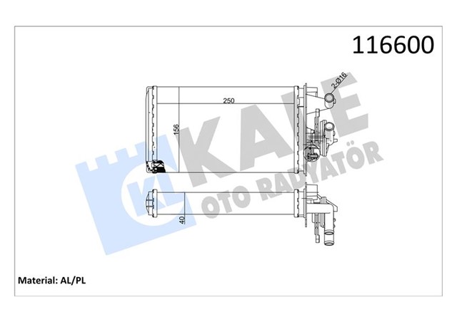 KALORIFER RADYATORU TMPR - TIPO - 145 95 - 01 146 94 - 01 155 92 - 97 250X158X42 MUSLUKLU