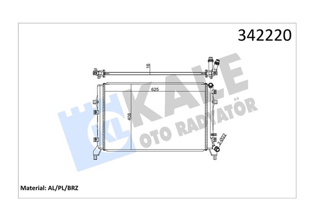 RADYATOR VW CADDY III - EOS - GOLF PLUS - GOLF V - VI - JETTA III - JETTA IV - PASSAT - SCIROCCO - TOURAN AL - PL - BRZ