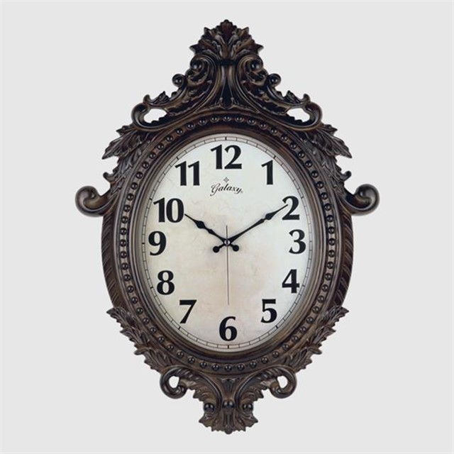 DUVAR SAATI KAHVERENGI CERCEVE CAP:73CM X 54CM VINTAGE TACLI EKSITME DEKORATIF AMERIKAN BRISTOL KADRAN AKAR SANIYELI MEKANIZMA AKRILIK BOYA ABS HAMMADDE MINERAL CAM