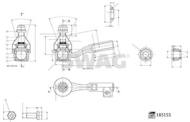 ROT BASI EMNIYET SOMUNU VE VIDA ILE BMW FEBI 185155