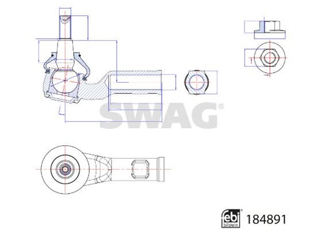 ROT BASI EMNIYET SOMUNLU AUDI FEBI 184891