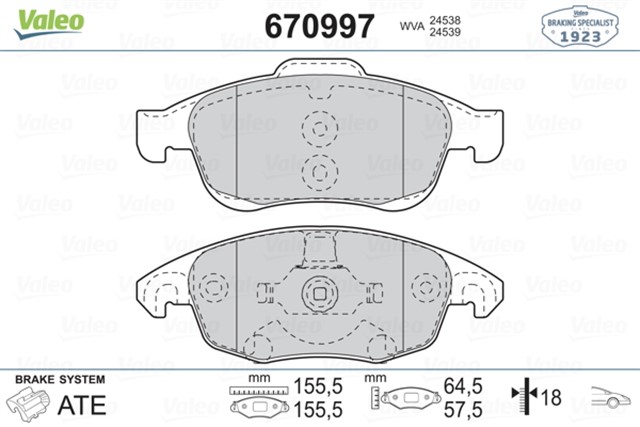 ON BALATA C4 PICASSO 1.6 HDI 110HP 06 11 PARTNER 08 11 TEPE - BERLINGO 08 11 5008 09 DS4 DS5