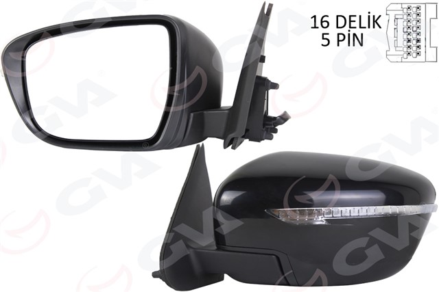 DIS DIKIZ AYNASI ELEKTIRIKLI SINYALLI SIYAH NISSAN JUKE 2015 - 2017