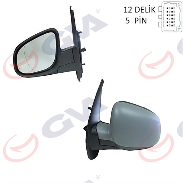 DIS DIKIZ AYNASI SOL KANGOO - CITAN 13 ELEKTRIKLI ISITMALI ASTARLI ASFERIK 5 FIS VM - 6132EHPAL