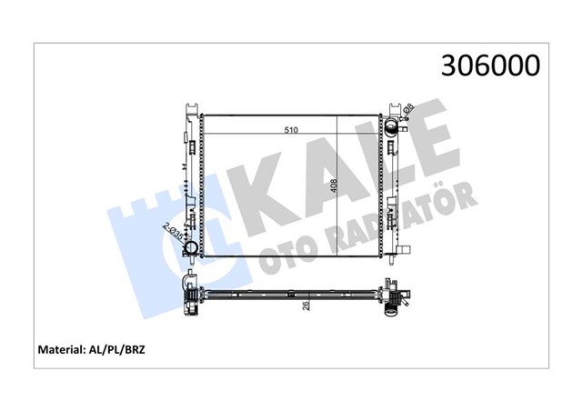 RADYATOR CLIO IV - LOGAN II - DOKKER - LODGY 1.5 DCI 26MM BRAZING