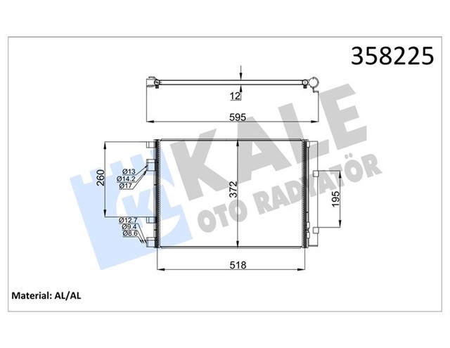 KONDENSER HYUNDAI ACCENTBLUE 1.6 CRDI 11 - I20 - KIA RIO III AL/AL