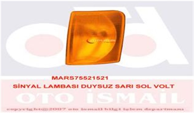 SINYAL LAMBASI DUYSUZ SARI SOL VOLT 521517