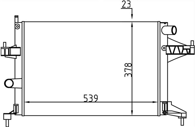 SU RADYATORU OPEL CORSA C 1.4 1.8 00 COMBO 1.6 1.6CNG 01 TIGRA 1.8 04 MT AC NAC MEKANIK 539X378X24 95513833 - 9196689