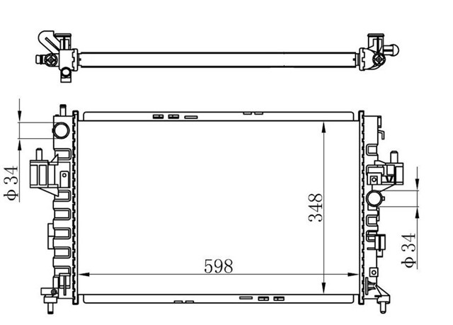 RADYATOR CORSA C - COMBO - TIGRA 1.3 CDTI - 1.7 CDTI AC MEK 600X350X24