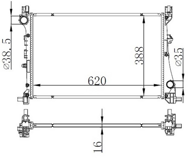 RADYATOR FIAT EGEA 1.3 - 1.4 AL - PL - BRZ 620X388X16  ORIS oto yedek parça