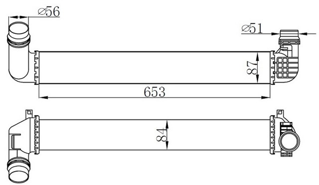 TURBO RADYATORU INTERCOOLER FLUENCE 10 1.5DCI 657X89X85 2 SIRA ALB SISTEM