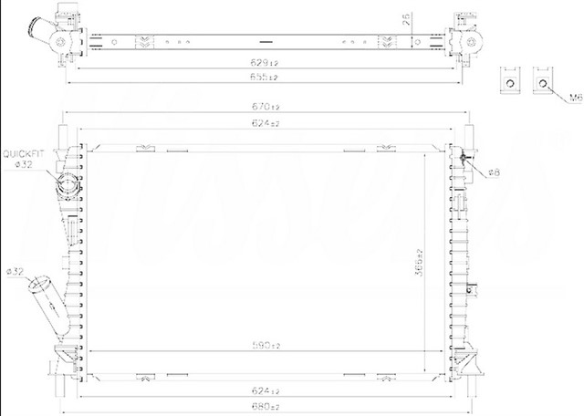 RADYATOR FIESTA V - FUSION 1.6TDCI AC KLIMASIZ MEK 593X379X26  ORIS oto yedek parça