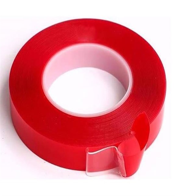 CIFT TARAFLI BANT 10MM X 5MT KIRMIZI SEFFAF