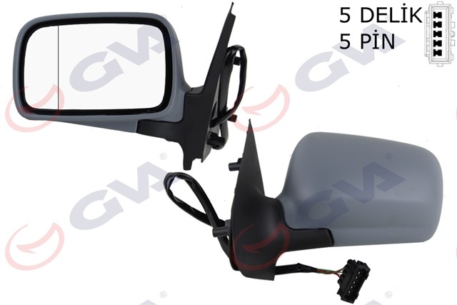 DIS DIKIZ AYNASI SOL POLO CLASIC 96 ELEKTRIKLI ISITMALI ASTARLI ASFERIK 5 FIS VM - 184NHEL