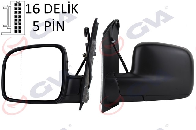 DIS DIKIZ AYNASI SOL CADDY 04 ELEKTRIKLI ISITMALI ASFERIK 5 FIS VM - 375EHAL