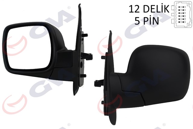 DIS DIKIZ AYNASI SOL KANGOO 08 ELEKTRIKLI ISITMALI KONVEKS 5 FIS VM - 6131EHL