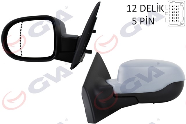 DIS DIKIZ AYNASI SOL CLIO 09 ELEKTRIKLI ISITMALI ASTARLI ASFERIK 5 FIS VM - 6135EHPAL