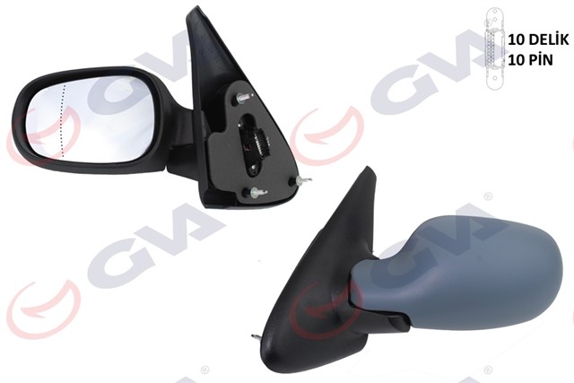 DIS DIKIZ AYNASI SOL MEGANE 99 ELEKTRIKLI ISITMALI ASTARLI ASFERIK 5 FIS VM - 129EHPAL