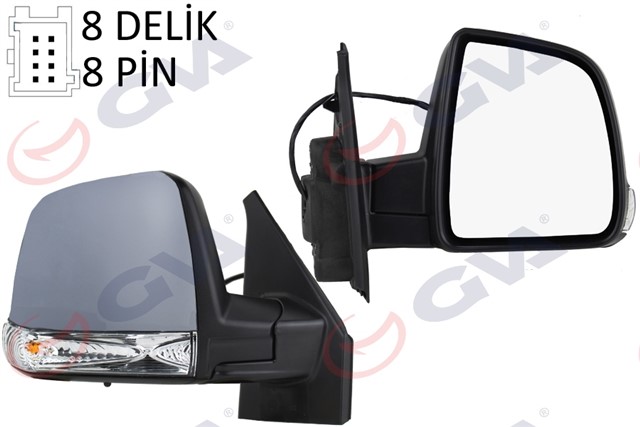 DIS DIKIZ AYNASI SAG DOBLO 11 ELEKTRIKLI SINYALLI ASTARLI TEK CAM SENSORLU KONVEKS 8 FIS VM - 668EHPSR