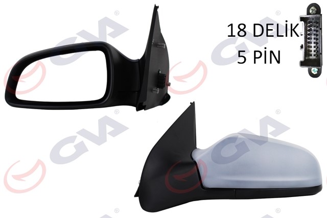 DIS DIKIZ AYNASI SOL ASTRA H 04 ELEKTRIKLI ISITMALI ASTARLI ASFERIK 5 FIS VM - 968EHPAL 13312982