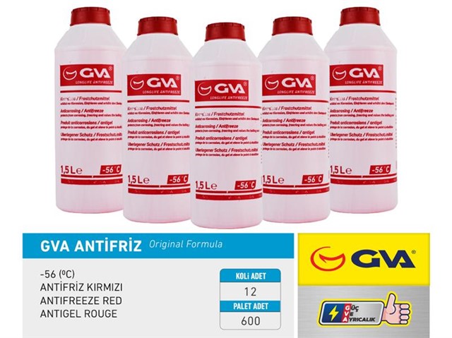 ANTIFRIZ KIRMIZI ORGANIK - LONG LIFE - 56 C 1.5 LT - PAKET ADEDI 12