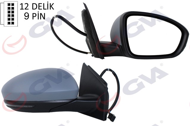 DIS DIKIZ AYNASI SAG MEGANE 15 ELEKTRIKLI ISITMALI SINYALLI SENSORLU ASTARLI KONVEKS VM - 6142EHPSR