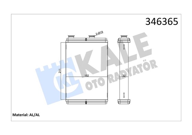 KALORIFER RADYATORU FIAT DOBLO 01 PUNTO 01 IDEA 04 LANCIA YPSILON 03 AC KLIMASIZ 0183831AB 1.3 JTD 1.4 1.9 JTD