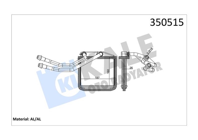 KALORIFER RADYATORU EGEA - DOBLO - PRATICO - LINEA - PUNTO - MITO - ADAM - CORSA D - CORSA E 1.3 MJET - 1.4I 08 - 