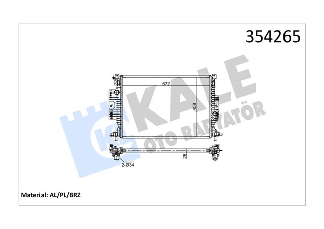 MOTOR SU RADYATORU FORD GRAND C MAX 11 FOCUS III 11 KUGA II 14 AT MT 26MM 1.5 ECOBOOST 2.0 DURATORQ