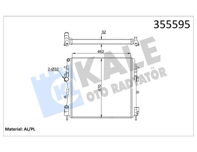 RADYATOR KNG 1.5DCI - 1.2 - 1.6 16V - 1.9DCI AC KLIMASIZ MEK 470X460X27