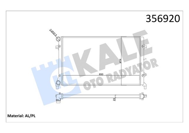 SU RADYATORU [640X415 MM] GOLF5 - GOLF6 - JETTA - PASSAT - A3 BGU - BSE - BLF - BLP 1.6 FSI 04 - 
