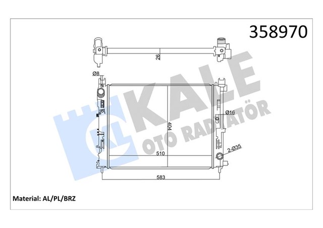 RADYATOR DACIA DOKKER - LODGY - LOGAN II - LOGAN MCV II - SANDERO II - DUSTER 1.5 DCI 17 - 