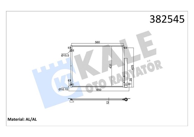 KONDENSER HONDA CIVIC X FC 1.6I 16 KURUTUCU ILE BRAZING AL - AL 560X431X12 KLIMA RADYATORU