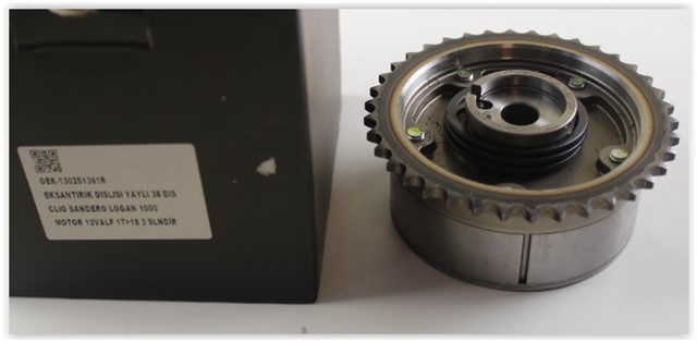 EKSANTRIK DISLISI EGZOZ YAYLI CLO 5 SYMBOL - CAPTUR - JOY - SANDERO 2 - LOGAN 2 1.0 12V 38 DIS ACI KAYDIRICI KASNAK / VVT KASNAGI
