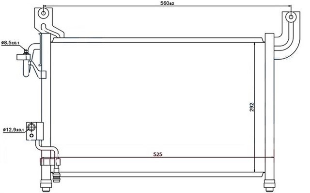 KLIMA RADYATORU KONDENSERI FORD RANGER 98 06 2.5 TD 525X292X16 OTO. - MEK.
