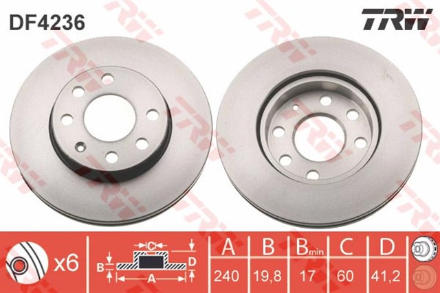 ON FREN AYNASI CORSA C 1.0 - 1.2 16V 01 11 ABS LI 240X20X4DLXHAVALI