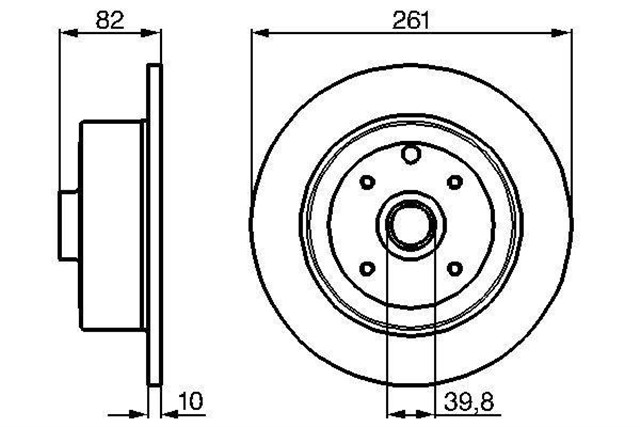 ARKA FREN AYNASI ADET VECTRA A 88 - 11.95 - KADETT E 87 - 91 261X10X4DL