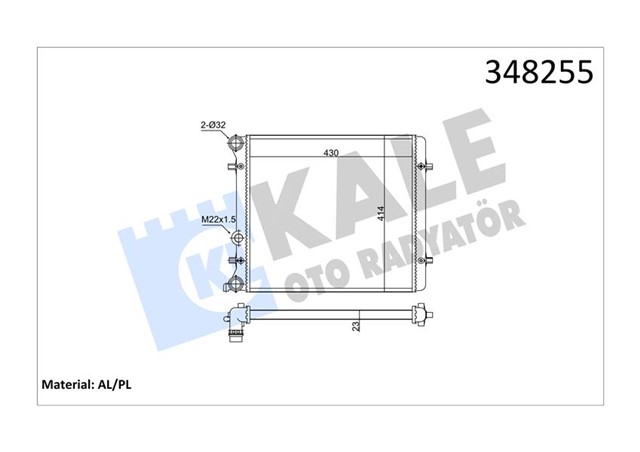 RADYATOR AL/MKNK LEON - TOLEDO - SKODA OCTAVIA - VOLKSWAGEN GOLF IV - BORA 99 - 1.4I/1.6I MT