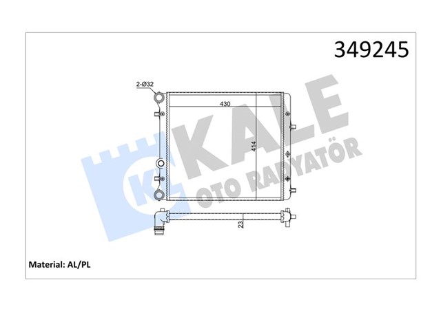 RADYATOR AL/MKNK IBIZA IV - TOLEDO IV - SKODA FABIA - RAPID - ROOMSTER - VOLKSWAGEN FOX - POLO MT