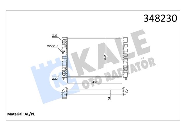 RADYATOR AL/MKNK GOLF III POLO/CLASSIC VENTO 92 01 MT