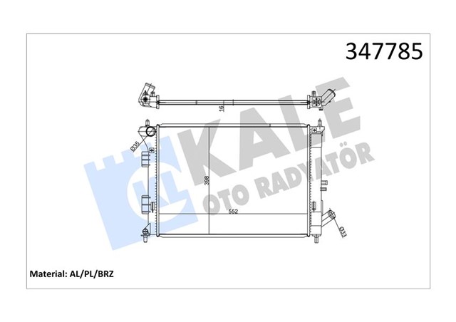 RADYATOR AL/PL/BRZ I30 1.4I - 1.6I - 1.6GDI 12 ELANTRA 10 KIA CEED - PRO CEED - CERATO - SOUL MT
