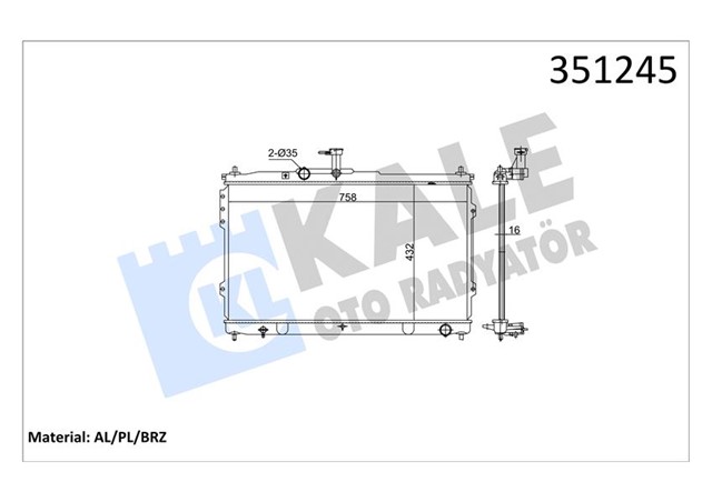 RADYATOR AL/PL/BRZ HYUNDAI H1